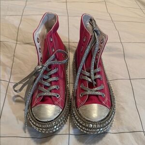Mi.iM Pink and Silver Sneakers‎ with Sparkling Accents Size 8